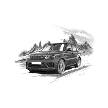 Range Rover Sport HSE 2017 on Personalised Portrait in Black & White - RA2157BW