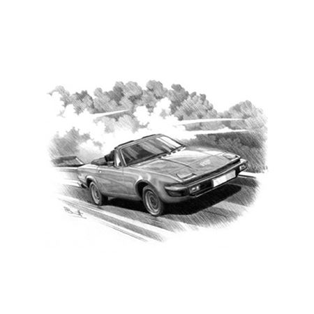 Triumph TR7 Convertible Personalised Portrait in Black & White - RB2035BW
