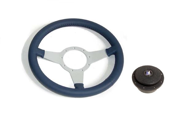 Moto-Lita Steering Wheel & Boss - OE TR8 Type - 13 Inch Blue Leather - PKC1295BLUE