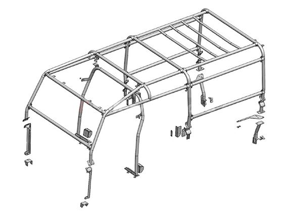 Roll Cage 130" 8 Point External/Internal - RBL2497SSS - Safety Devices
