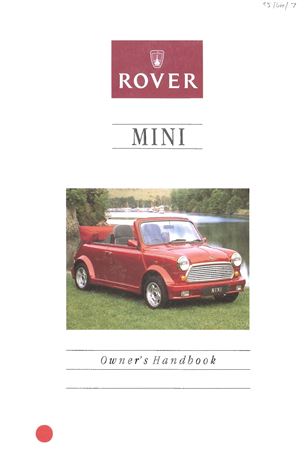 Drivers Handbook - Mini - 1994-1995 - RCL015ENGGR - OTP