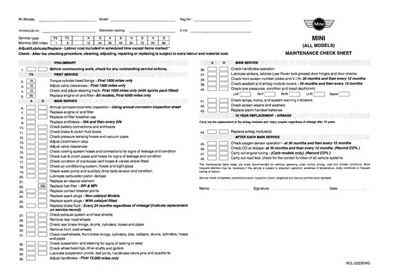 Drivers Handbook - Mini - 1996-2000 - RCL0225ENGGR - OTP