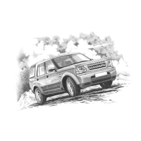 Discovery 4 GS 2009-2013 (light shading) Personalised Portrait in Black & White - RD1091BW