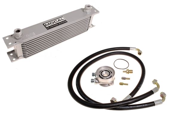 Spin on Conversion and Oil Cooler Kit with Rubber Hoses and Thermostatic Control - TR2-4A - RF4028SONRBRTH