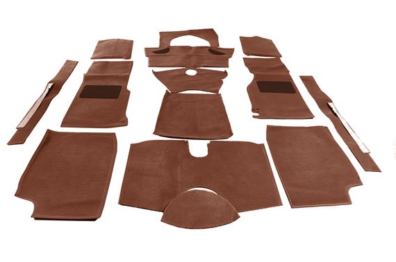 Luxury Wool Carpet Set - Brown - Triumph TR4 - RF4051BROWNWOOL