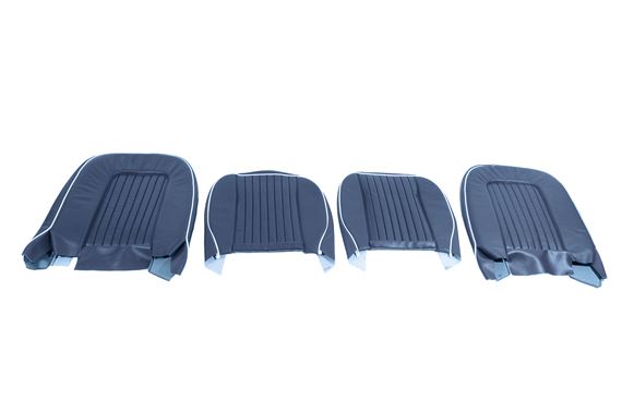 Triumph TR5-250 Front Seat Cover Kit - Blue Leather with White Piping - RF4058BLUELEATHER