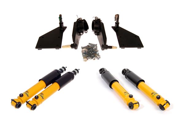 Spax KSX Front and Rear Shock Absorber Kit - Adjustable - with Rear Conversion Brackets - TR2-4 Early - RF4141SPAX