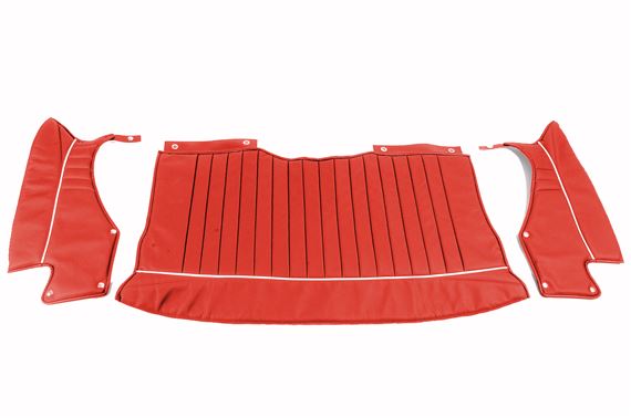 Triumph TR4-4A Hood Stick Cover Kit - Cherokee Red Vinyl with White Piping - RF4218REDCHERO