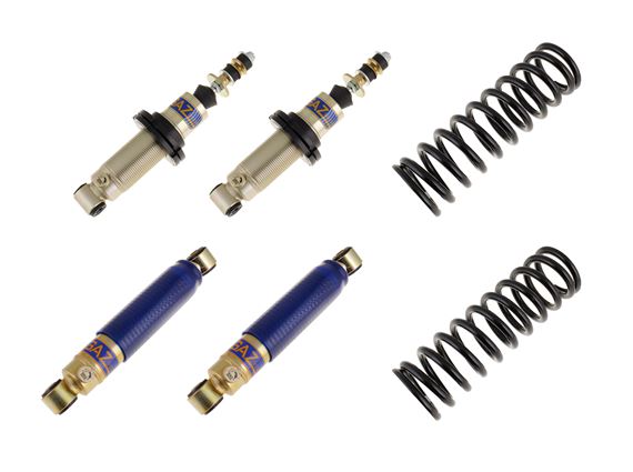 GAZ Front and Rear Shock Absorber Kit - Ride/Height Adjustable Front - with Uprated Front Springs - Rotoflex GT6 - RG1186SAGAZ