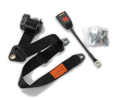 Securon 3 Point Inertia Reel Front Seat Belt Kit - Each - Black ...