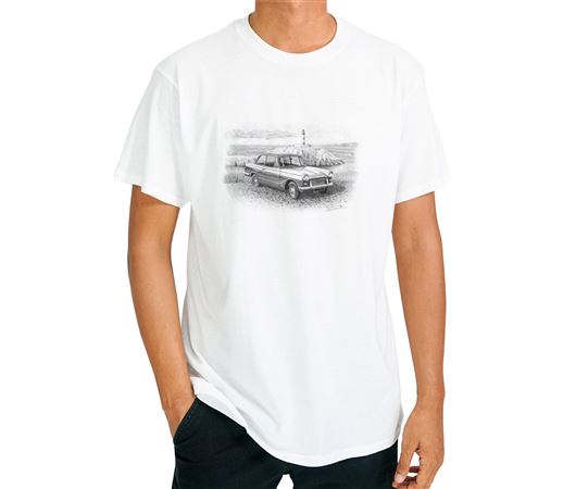 Triumph Herald Saloon - T Shirt in Black & White