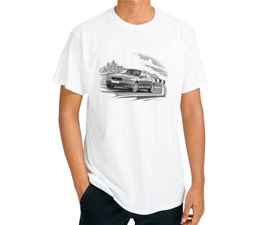 Jaguar X Type Sport - T Shirt in Black & White - RJ1052TSTYLE