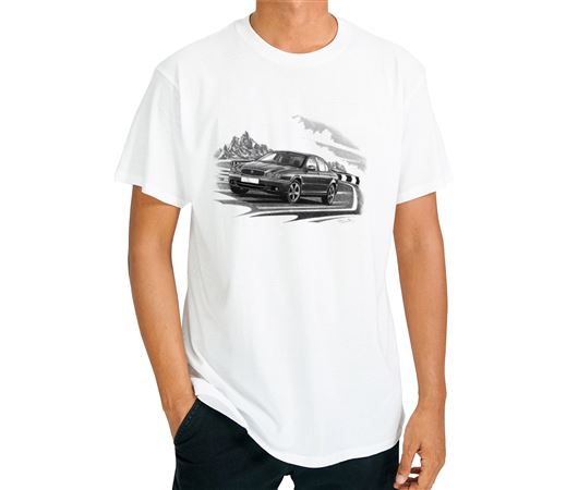 Jaguar X Type Series 2 - 2008-2010 - T Shirt in Black & White - RJ1053TSTYLE