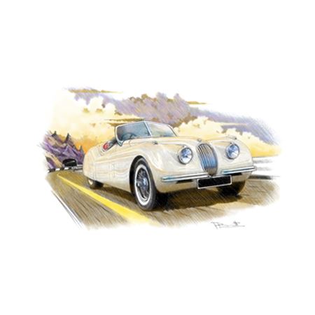 Jaguar XK120 Roadster Rear Spats Personalised Portrait in Colour - RJ1083COL