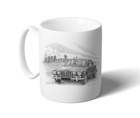 Jaguar XJ6 Saloon Series 1 ’68-’73 Mug B/W Inc Reg - RJ1176BWMUG