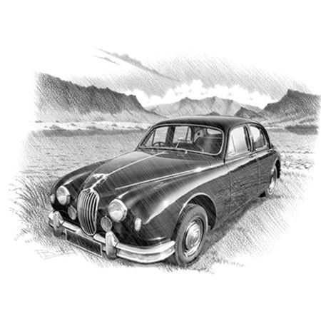 Jaguar MK1 Saloon ’55-’59 Portrait B/W - RJ1177BW