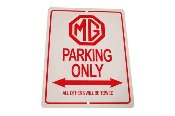 Sign - MG Parking - Printed Aluminium - White/Red - 23 x 30cm - RP1207