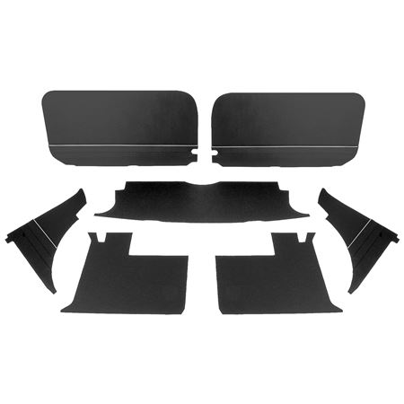 Trim Panel Kit - 7 Piece - Black with White Piping - RP1394BLACKWP