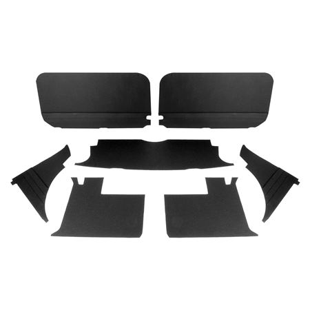Trim Panel Kit - 7 Piece - Black with Black Piping - RP1394BLACK