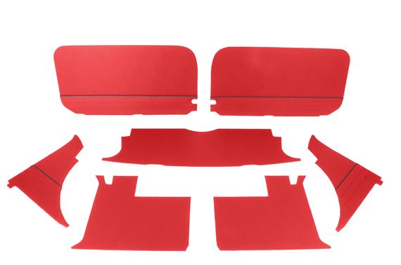 Trim Panel Kit - 7 Piece - Red with Black Piping - RP1394REDBP