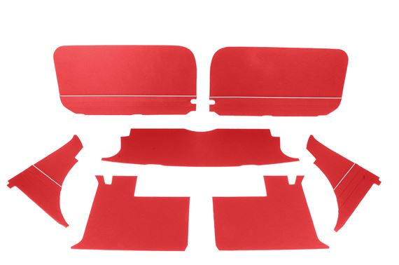 Trim Panel Kit - 7 Piece - Red with White Piping - RP1394REDWP