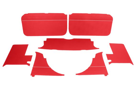 Trim Panel Kit - 7 Piece - Red with White Piping - RP1395REDWP