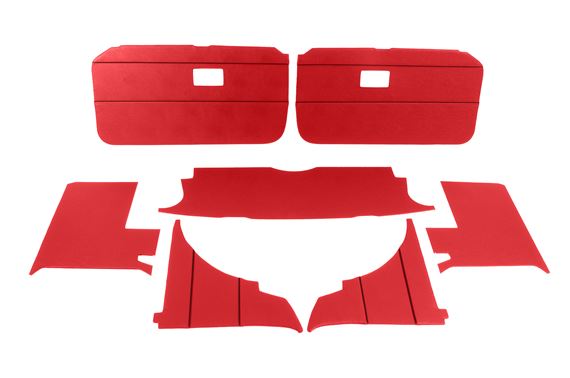 Trim Panel Kit - 7 Piece - Red with Black Piping - RP1396REDBP