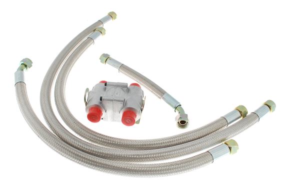 Oil Thermostat & Oil Pipe Kit - 4 Cylinder with Braided Hoses - RP1409BRAIDED