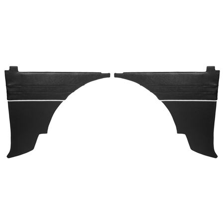 Rear Quarter Liners - Pair - Black with White Piping - RP1576BLACKWP