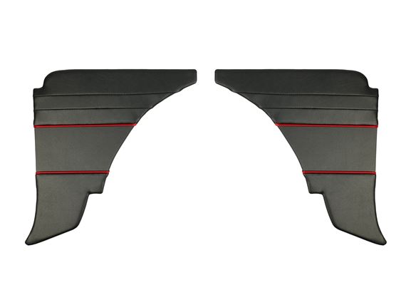 Rear Quarter Liners - Pair - Black with Red Piping - RP1577BLACKRP