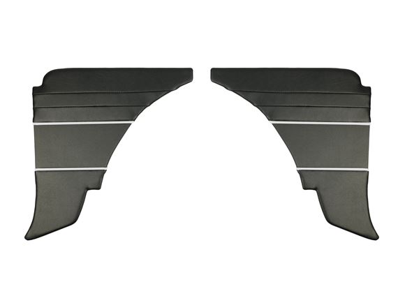 Rear Quarter Liners - Pair - Black with White Piping - RP1577BLACKWP
