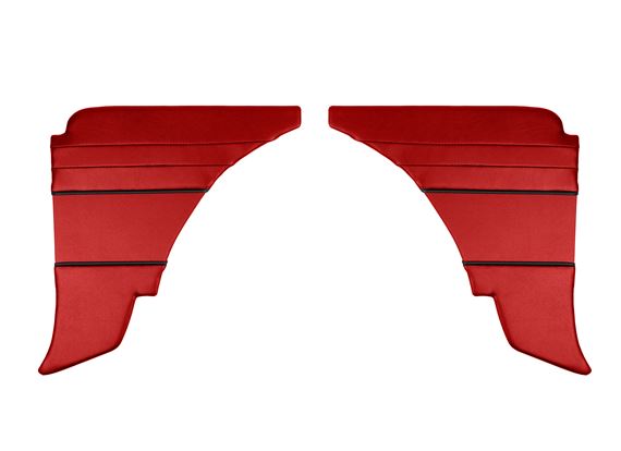 Rear Quarter Liners - Pair - Red with Black Piping - RP1577REDBP