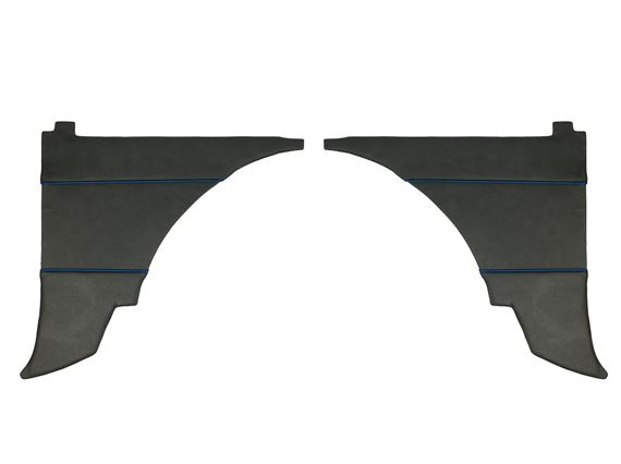 Rear Quarter Liners - Pair - Black with Blue Piping - RP1578BLACKBP