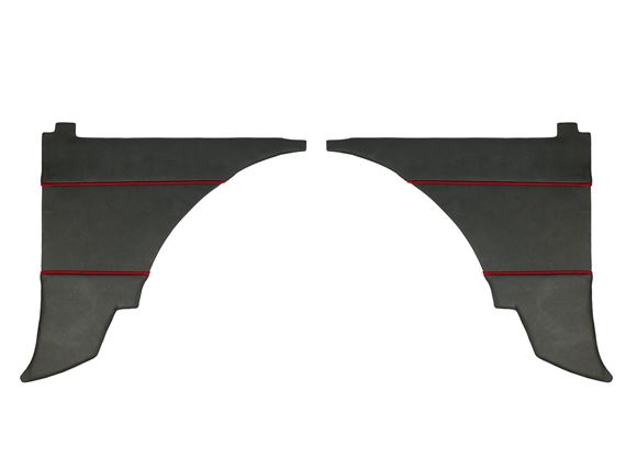 Rear Quarter Liners - Pair - Black with Red Piping - RP1578BLACKRP