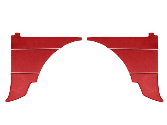 Rear Quarter Liners - Pair - Red with White Piping - RP1578REDWP