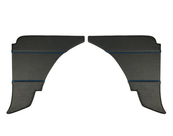 Rear Quarter Liners - Pair - Black with Blue Piping - RP1579BLACKBP