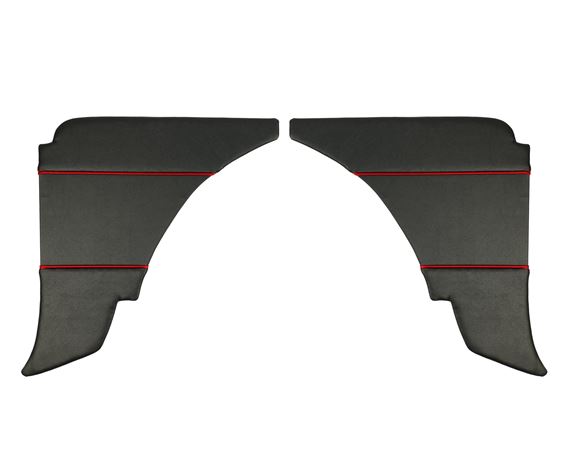Rear Quarter Liners - Pair - Black with Red Piping - RP1579BLACKRP