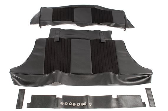 Rear Seat Cover Set - Cloth/Vinyl - Black - RP1591BLACK