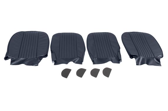 Front Seat Cover Set - Pair - Leather - Navy - RP1593NAVY