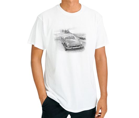 MGB Roadster Honeycombe Grille - T Shirt in Black & White