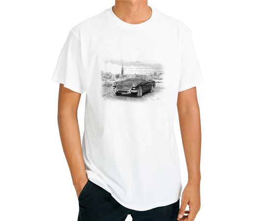 MG Midget Chrome Bumper - T Shirt in Black & White - RP1626TSTYLE