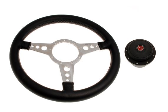 Moto-Lita Steering Wheel & Boss Kit - 14 Inch Leather - Flat With Holes - RP1680