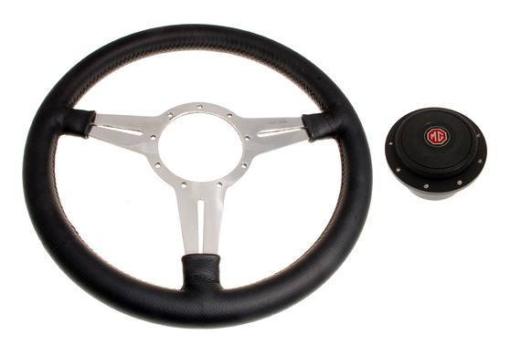 Moto-Lita Steering Wheel & Boss Kit - 14 Inch Leather - Flat With Slots - RP1681