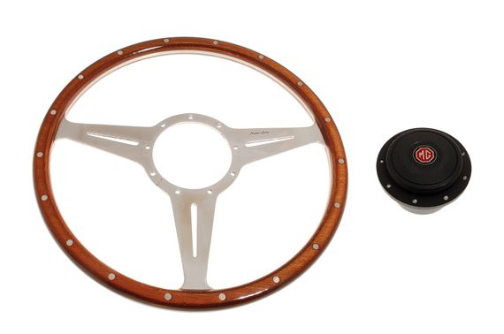 Moto-Lita Steering Wheel & Boss Kit - 14 Inch Wood - Flat With Slots - Thick Grip - RP1688TG