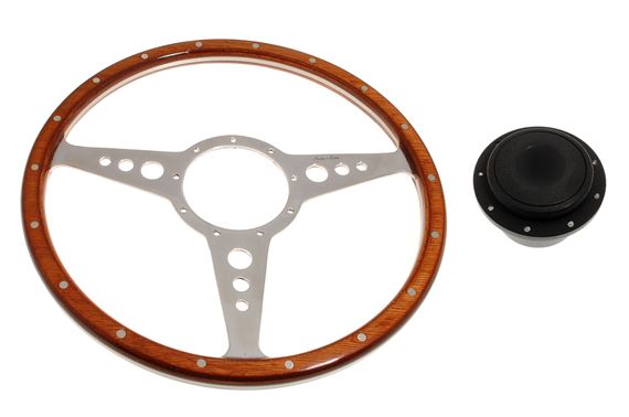 Moto-Lita Steering Wheel & Boss Kit - 14 Inch Wood - Flat With Holes - RP1763