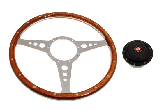 Moto-Lita Steering Wheel & Boss Kit - 14 Inch Wood - Flat With Holes - Thick Grip - RP1763TG