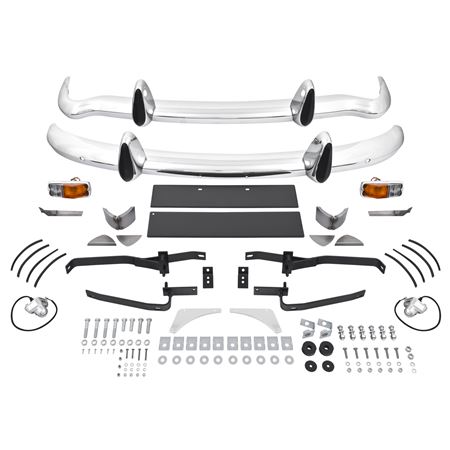 Bumper Conversion Kit - S/Steel Bumper with Chrome/Rubber Overriders - RP1802SS