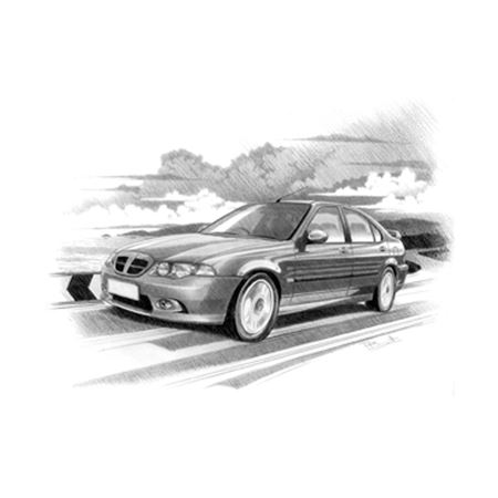 MG ZS 180 Mk2 with Large Spoiler Personalised Portrait in Black & White - RP2216BW