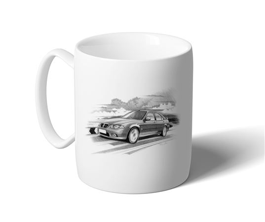 MG ZS 180 Mk2 with Large Spoiler Mug - Black & White with Reg - RP2216BWMUG