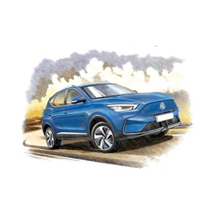 MG ZS EV 2020 on Personalised Portrait in Colour - RP2217COL